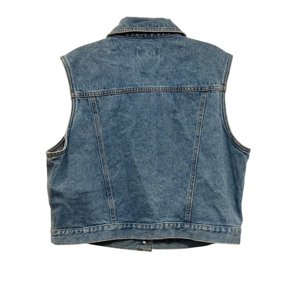 Sigrid Olsen Essentials Womens Denim Vest Size L Blue Sleeveless Button Front Ca - Picture 4 of 4